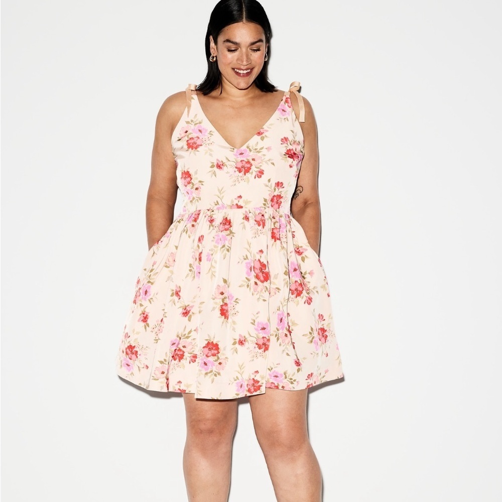 The Occasion Dress by Old Navy Fit & Flare‎ Taffeta Mini Dress Large Pink Floral